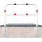 Access barriers | removable and revolving | with triangular locking mechanism | with quarter-bend bar | hot-dip galvanized and white coatedwith red reflecting stripes | total width: 2000 mm